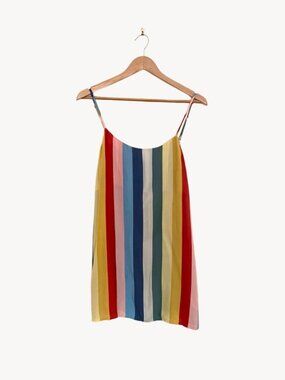 Reformation Lindsay Starburst Striped Mini Slip Dress, Size: 8